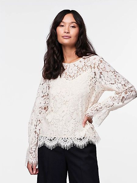 Y.A.S Spitzenbluse "YASPERLA LS LACE TOP S. NOOS" günstig online kaufen