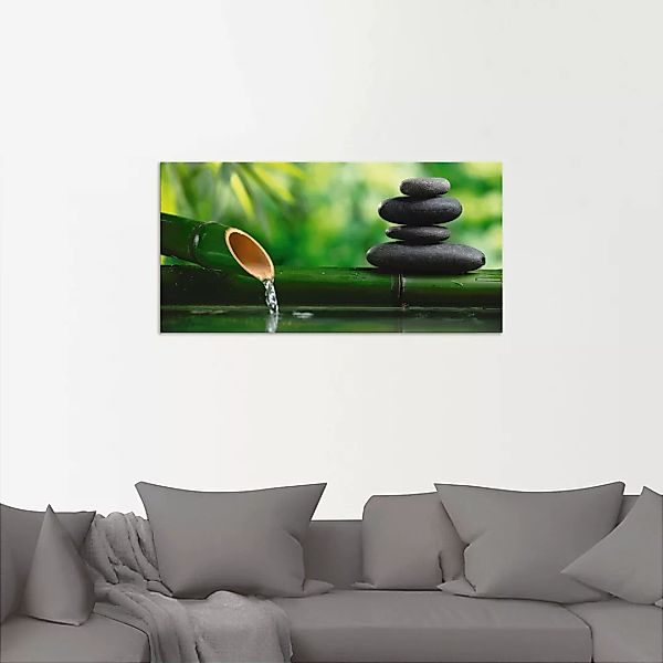 Artland Wandbild "Bambusbrunnen und Zen-Stein", Zen, (1 St.) günstig online kaufen