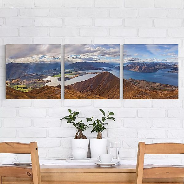 3-teiliges Leinwandbild Natur & Landschaft Roys Peak in Neuseeland günstig online kaufen