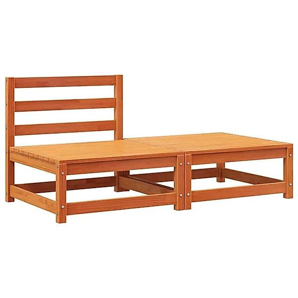 vidaXL Gartensofa ohne Armlehnen mit Fußhocker Wachsbraun Kiefernholz 83796 günstig online kaufen