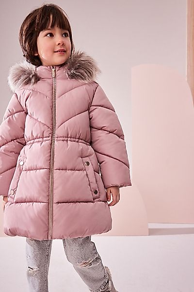 Next Steppmantel Wasserabweisende Steppjacke mit Kunstfellbesatz günstig online kaufen