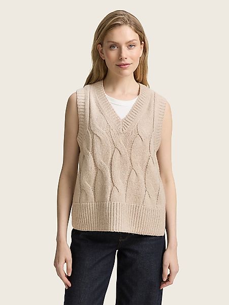 TOM TAILOR Strickpullover Pullunder mit Zopfmuster günstig online kaufen