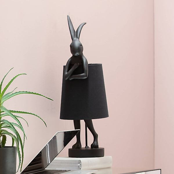 KARE Tischleuchte Animal Rabbit, schwarz/gold, 68 cm, E14 günstig online kaufen