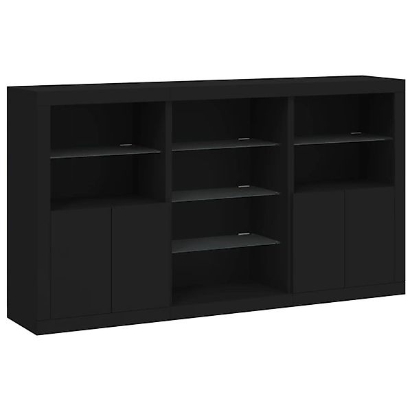 vidaXL Sideboard mit LED-Leuchten Schwarz 181,5x37x100 cm 3209178 günstig online kaufen