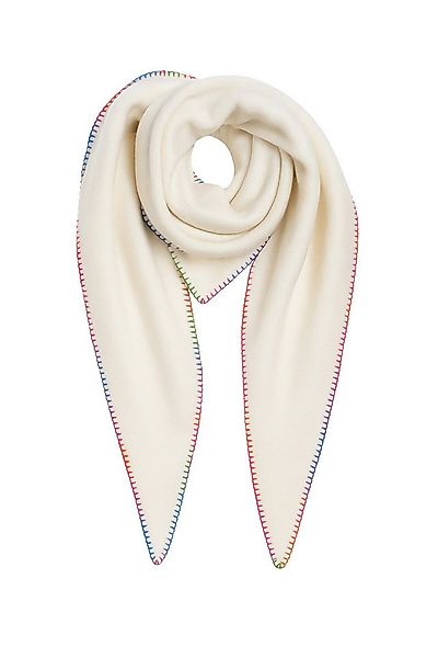 Faera Modeschal Regenbogen Zierkante Sehr Weich, (1-St), 9430 in Weiß-2 günstig online kaufen