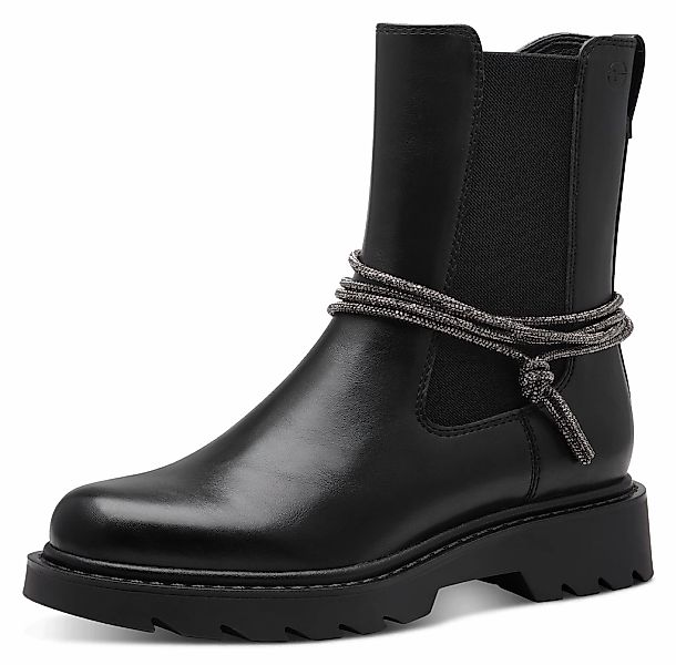 Tamaris Chelseaboots, Blockabsatz, Stiefelette mit funkelnden Bändern verzi günstig online kaufen