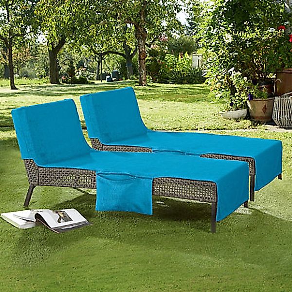 Erwin Müller Strandtuch Liegetuch mit Reißverschlusstaschen 2er-Pack, Walkf günstig online kaufen