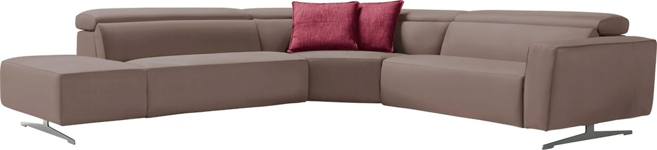 Egoitaliano Ecksofa, mit Relaxfunktion und verstellbaren Kopfteilelementen günstig online kaufen