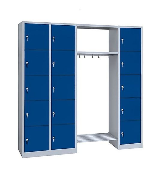 Steelboxx Fächerschrank 15 Fächer Schließfachgarderobe Spind mittig 180x191 günstig online kaufen