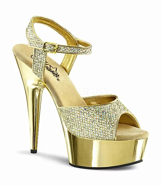 Plateau High Heels DELIGHT-609G - Gold Glitter (Schuhgröße: EUR 36) günstig online kaufen
