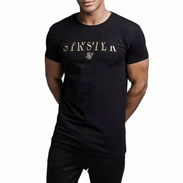 Siksilk Division Straight Hem Gym Kurzärmeliges T-shirt M Black / Gold günstig online kaufen