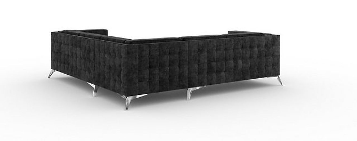 JVmoebel Ecksofa Schwarze Samt Design Ecksofa Chesterfield Sofa Couch Wohnl günstig online kaufen