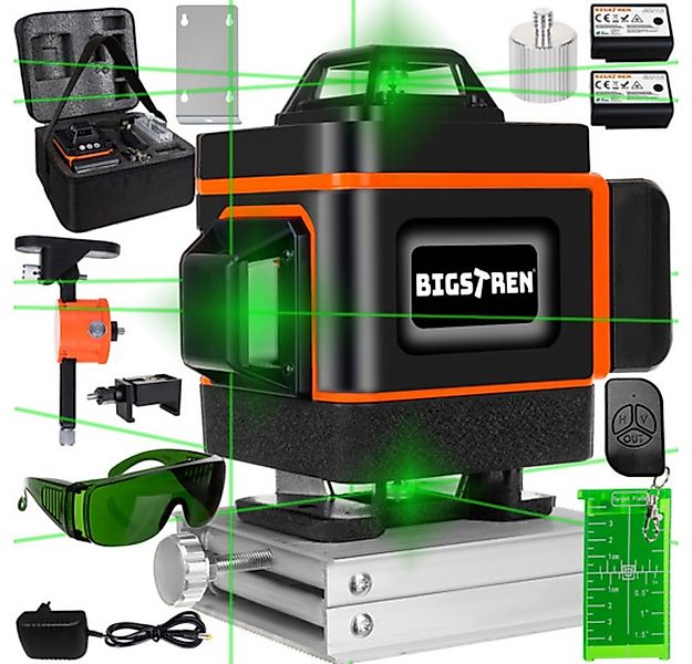 BIGSTREN Laserwasserwaage 16-Linien-360-Grad-Laserwasserwaage, (Spar-Set, 1 günstig online kaufen