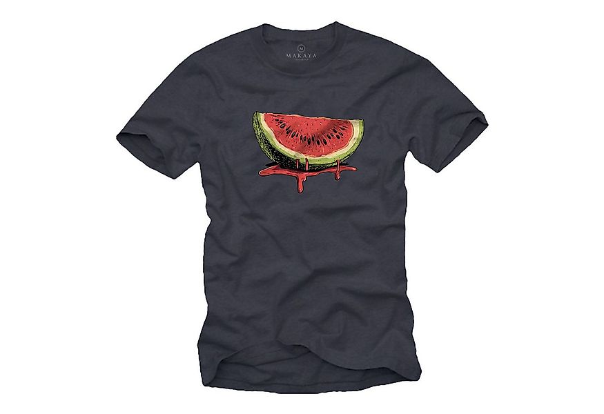 MAKAYA T-Shirt mit Wassermelone Melonen Print Watermelon Aufdruck Herren (S günstig online kaufen