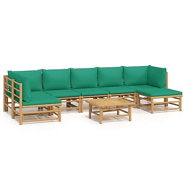 vidaXL Gartenlounge-Set 8-tlg. Garten-Lounge-Set mit Grünen günstig online kaufen