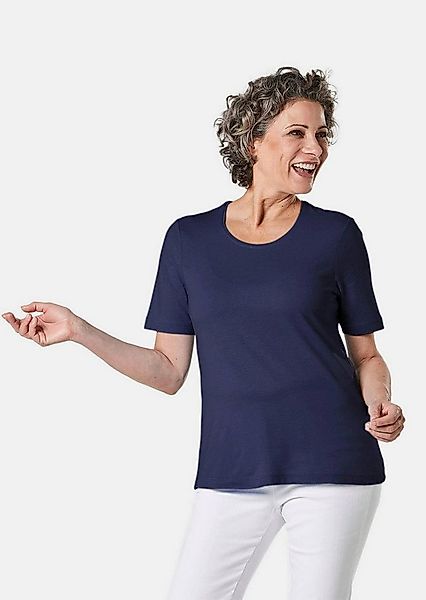 GOLDNER T-Shirt Basic Baumwollshirt mit kurzem Arm Rundhals-Shirt, hüftlang günstig online kaufen