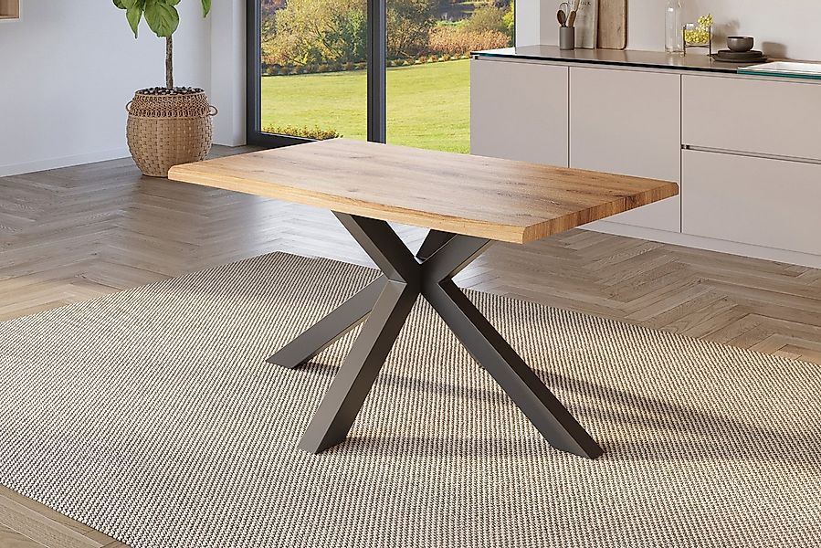 SAM® Esstisch Juliane, Holz Wildeiche-Optik, verschiedene Metallgestelle, B günstig online kaufen