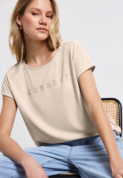 STREET ONE T-Shirt mit Wording aus Schmucksteinen günstig online kaufen
