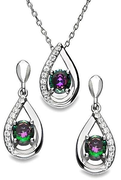 Limana Ohrring und Ketten Set Schmuckset 925 Silber Halskette 43+3cm hängen günstig online kaufen