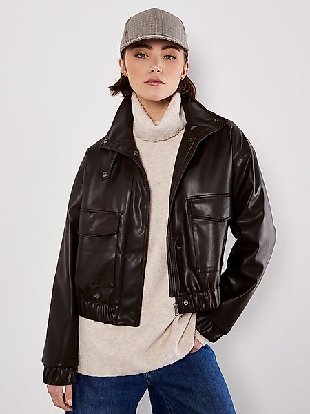 Apricot Bomberjacke Kunstlederjacke, mit ausgesetzten Taschen günstig online kaufen