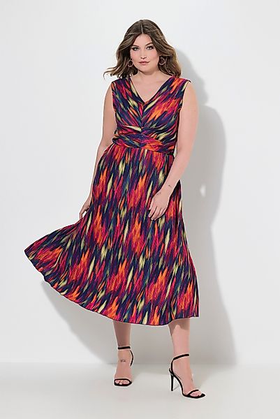 MIAMODA Jerseykleid Plissee-Midikleid ärmellos Alloverdruck günstig online kaufen