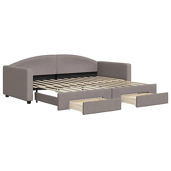 vidaXL Tagesbett Ausziehbar mit Schubladen Taupe 90x200 cm Stoff1886829 günstig online kaufen