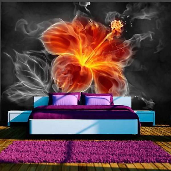 artgeist Fototapete Fiery flower inside the smoke mehrfarbig Gr. 350 x 245 günstig online kaufen