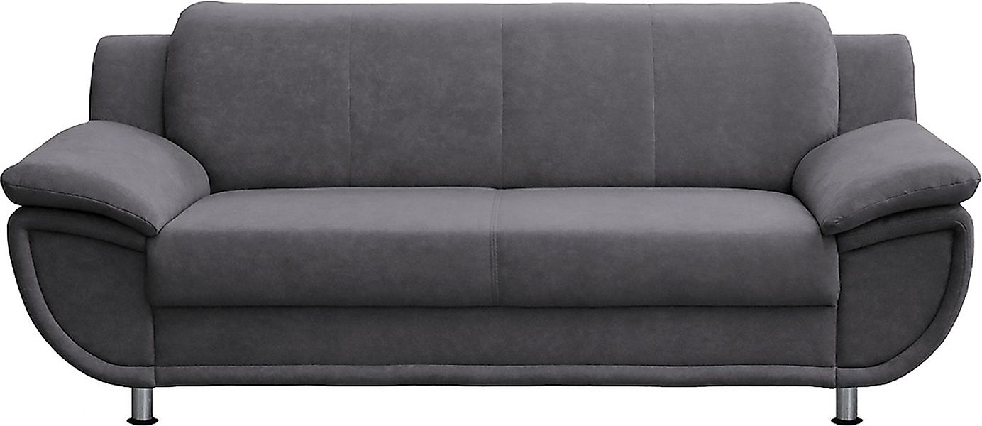 TRENDMANUFAKTUR 3-Sitzer "Rondo, Breite 207 cm, breite Armlehnen, Füße chro günstig online kaufen