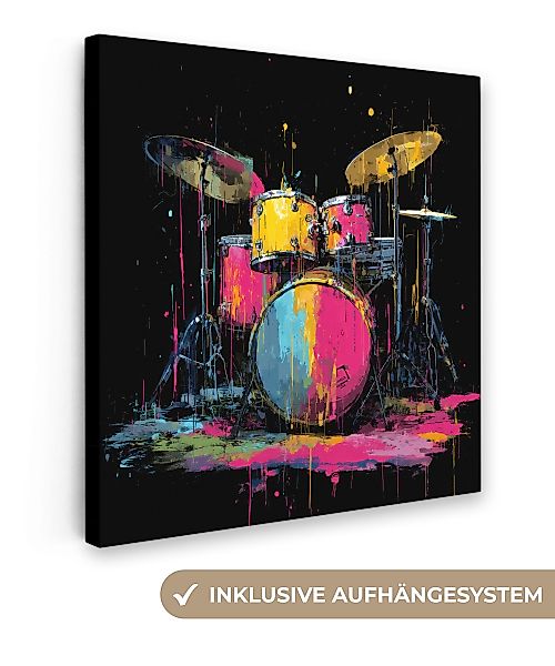 OneMillionCanvasses® Leinwandbild Schlagzeug - Bunt - günstig online kaufen