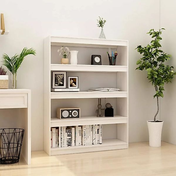 Bücherregal/raumteiler Weiß 100x30x135,5cm Kiefer Massivholz günstig online kaufen