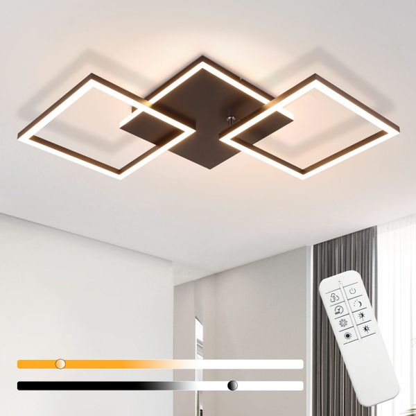 Nettlife LED Deckenleuchte Wohnzimmer Schwarz Dimmbar günstig online kaufen