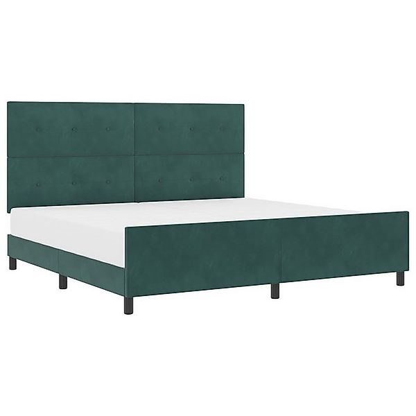 vidaXL Bett Bettgestell Dunkelgrün 200x200 cm Samt (1-tlg) günstig online kaufen
