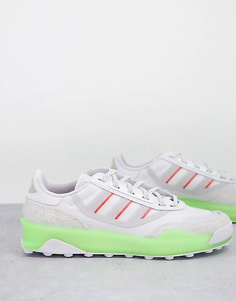 adidas Originals – Modern Indoor – Sneaker in Weiß und Limettengrün günstig online kaufen