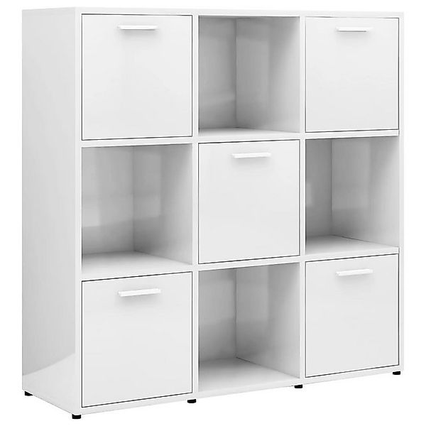 vidaXL Bücherregal Bücherregal Hochglanz-Weiß 90x30x90 cm Spanplatte günstig online kaufen