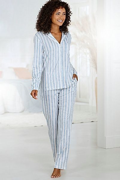 Vivance Dreams Pyjama (2 tlg) mit durchgehender Knopfleiste günstig online kaufen