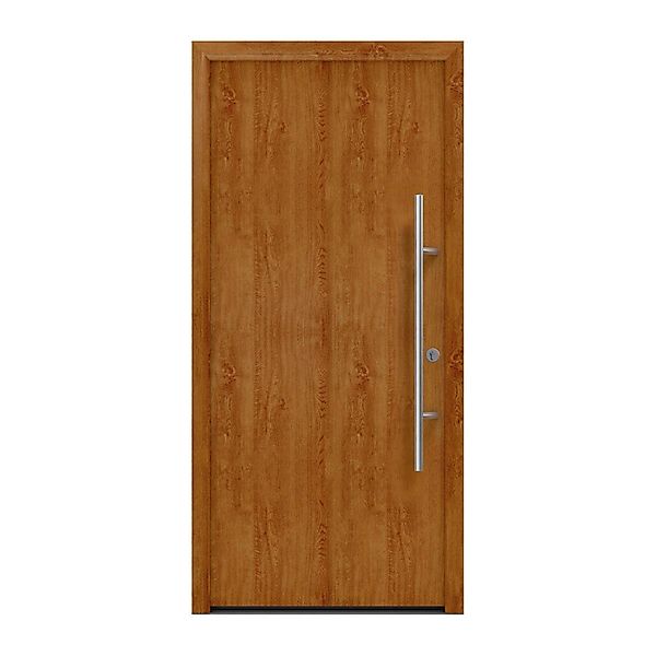 EcoStar Haustür Isopro Secur IPS 010 Golden Oak 110 cm x 210 cm DIN R günstig online kaufen