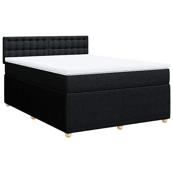 vidaXL Boxspringbett mit Matratze Schwarz 160x200 cm Stoff 3287523 günstig online kaufen
