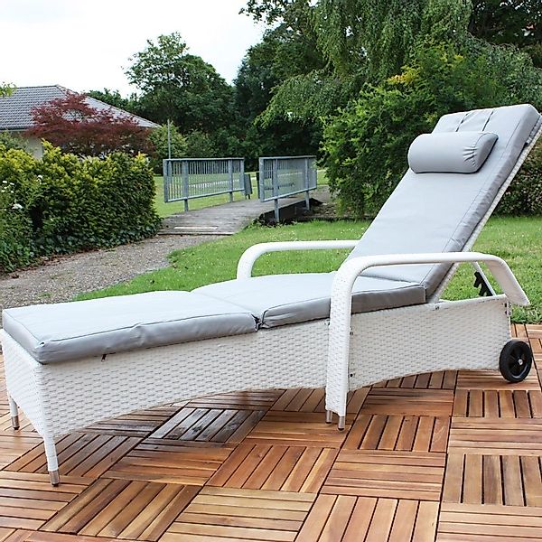 Feel2Home Gartenliege Sonnenliege Polyrattan Gartenlounge Liegestuhl günstig online kaufen