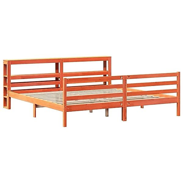 vidaXL Massivholzbett ohne Matratze Wachsbraun 200x200 Kiefernholz 3305848 günstig online kaufen