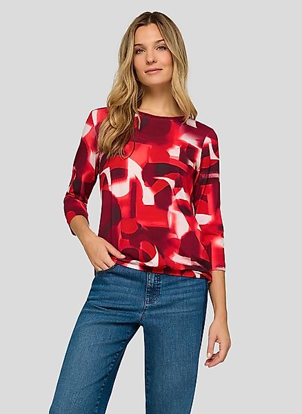 Rabe 3/4-Arm-Shirt mit grafischem Muster und Glitzer-Rundhals günstig online kaufen