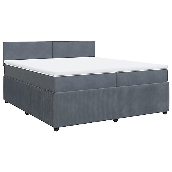 vidaXL Boxspringbett mit Matratze Dunkelgrau 200x200 cm Samt 3287825 günstig online kaufen