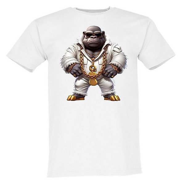 Banco T-Shirt Herren Gangsta Gorilla Mit Goldkette aus 100% Baumwolle günstig online kaufen