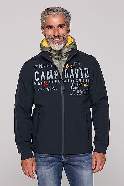 CAMP DAVID Softshelljacke, mit Kapuze, mit verstellbarem Gummizug im Saum günstig online kaufen