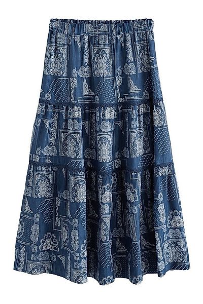 Next Maxirock Maxi-Stufenrock aus Baumwolle (1-tlg) günstig online kaufen