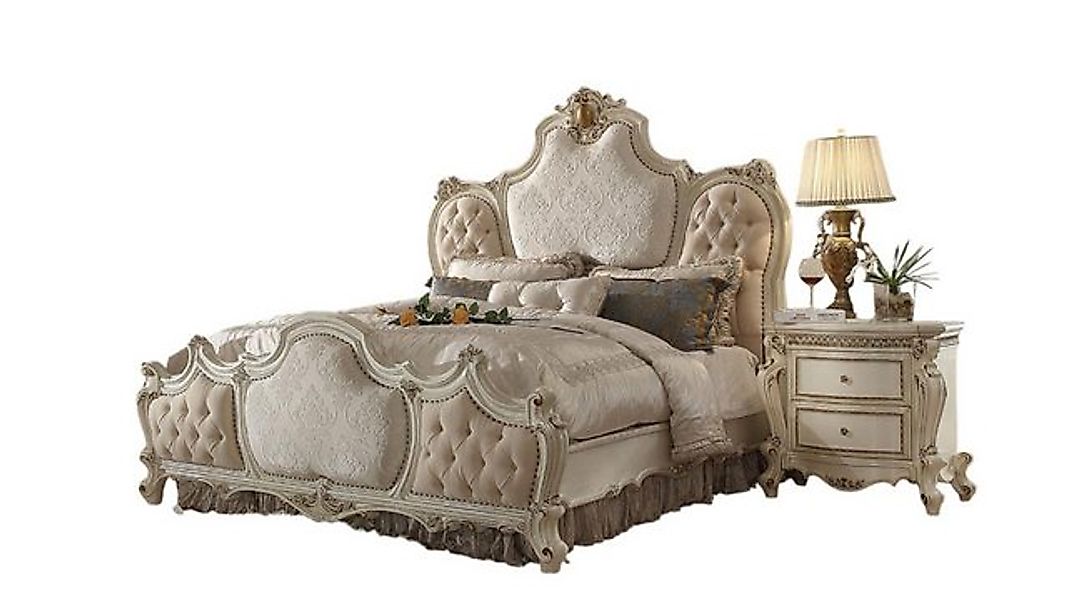 JVmoebel Bett Klassisches Barock Rokoko Chesterfield Stil Doppel Leder Hote günstig online kaufen