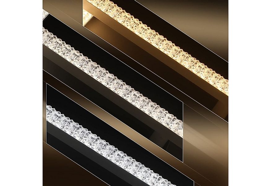 ZMH LED Deckenleuchte Whonzimmer Dreifaches Quadratisches Design Kristall I günstig online kaufen