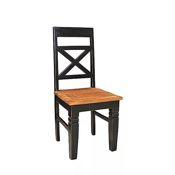 Esszimmerstühle in Schwarz Holz Shabby Chic (2er Set) günstig online kaufen