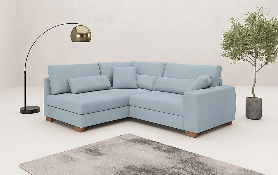 Mr. Couch Ecksofa "Hilla L-Form" Mit Federkern, wahlweise mit Bettfunktion günstig online kaufen