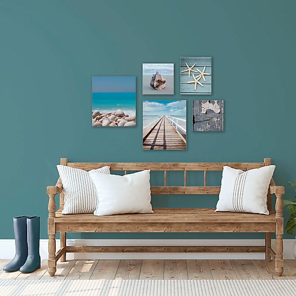 Art for the home Leinwandbild "Set Strand" Art  Landschaft Set, 5 Stk. tlg. günstig online kaufen