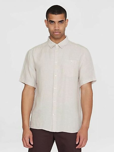 KnowledgeCotton Apparel Kurzarmhemd Regular Linen Short Sleeve Shirt günstig online kaufen
